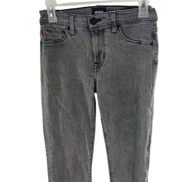 Hudson Jeans Gray Denim Super Skinny Stretch Mid Rise Natalie Size 25 - Picture 3 of 9